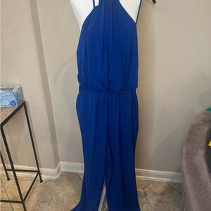 Jessica Simpson Royal Blue Halter Jumpsuit